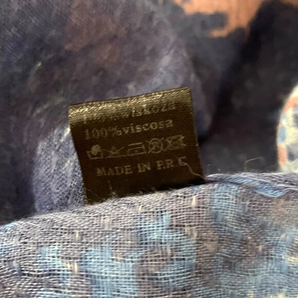 Floral Abstract Blue & Pink Lightweight Viscose Scarf Shawl Wrap For Women - Picture 4 of 4